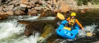 Having fun navigating the thrilling rapids of the Mersey River