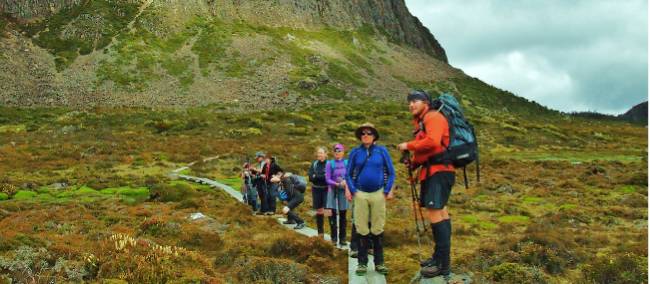 Pausing for interpretation from our guide on the Walls of Jerusalem trek | Ashton Sayer