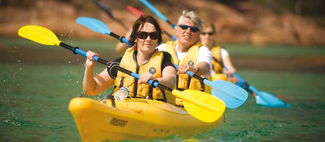 One of the best ways to explore the Freycinet Peninsula is by kayak