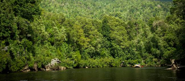 Group of rafters dwarfed by the surrounding wilderness | Glenn Walker