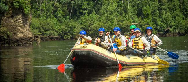 A rafting group on the Franklin River