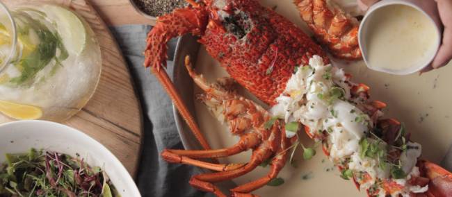 Tasmanian lobster with truffle sauce creme | Peter Kuruvita